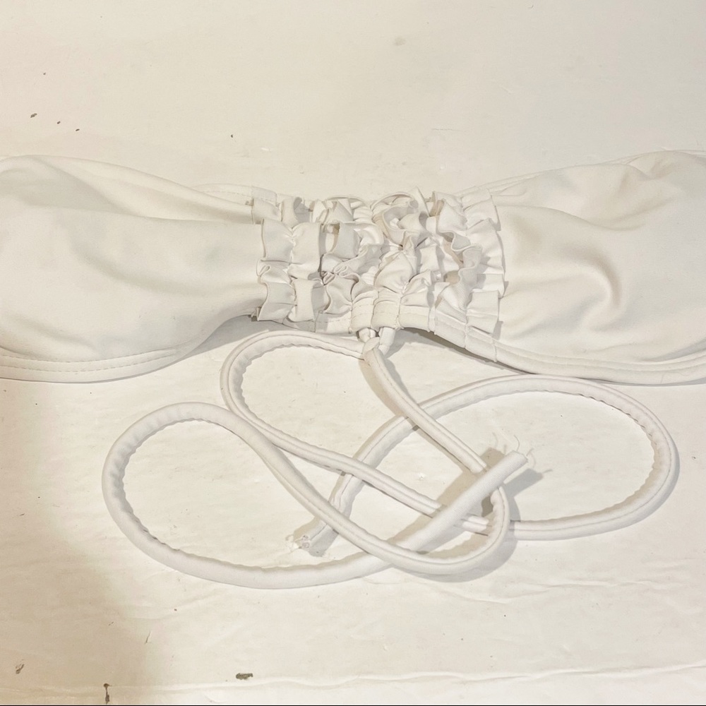 Hula Honey Size Large White‎ Strapless Bikini Swim Top